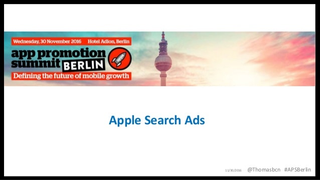 App promotion summit berlin apple search ads