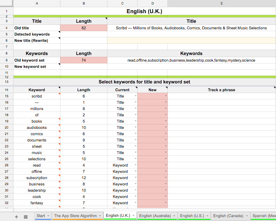 building a first keyword set