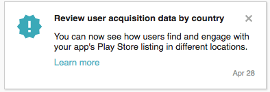 review user acquisition data by country